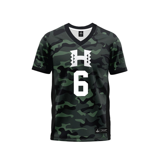 Hawaii - NCAA Football : Kainoa Carvalho - Camo Football Jersey-0