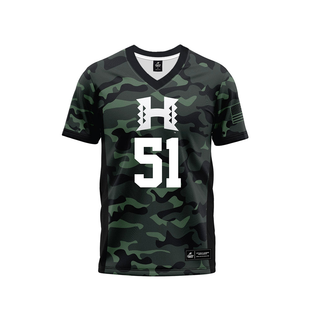 Hawaii - NCAA Football : Eric Mcfall - Camo Football Jersey-0