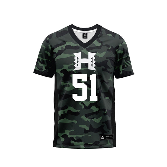 Hawaii - NCAA Football : Eric Mcfall - Camo Football Jersey-0
