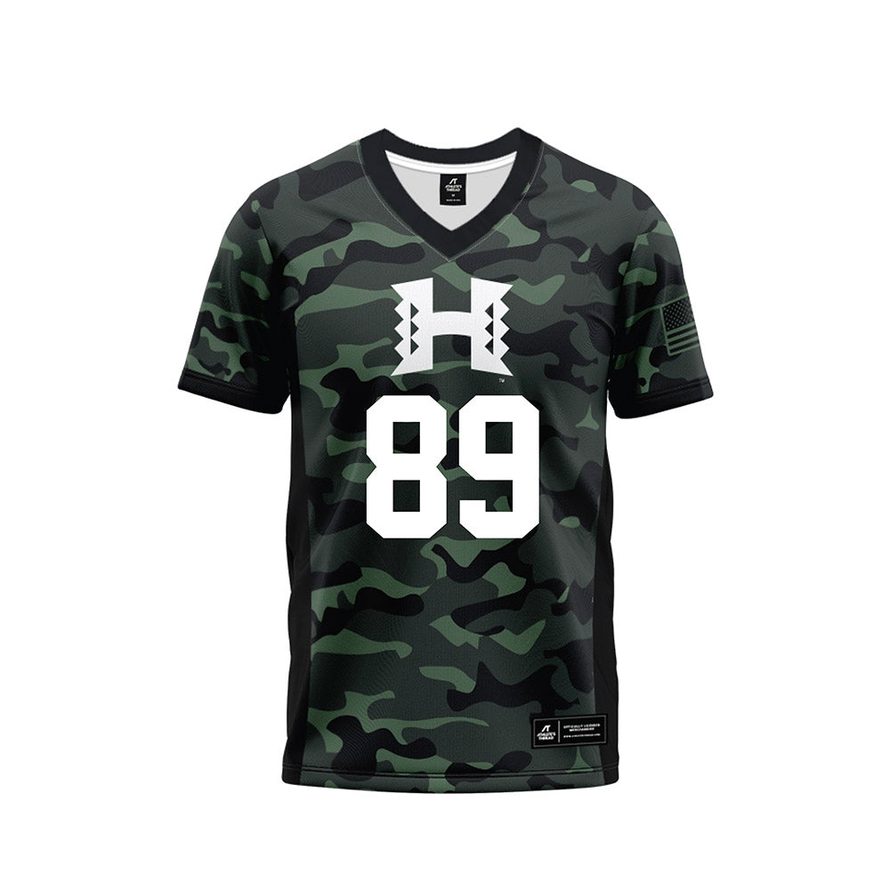 Hawaii - NCAA Football : Nick Delgadillo - Camo Football Jersey-0
