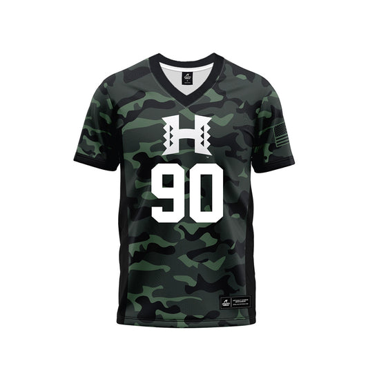 Hawaii - NCAA Football : Ha'aheo Dela Cruz - Camo Football Jersey-0