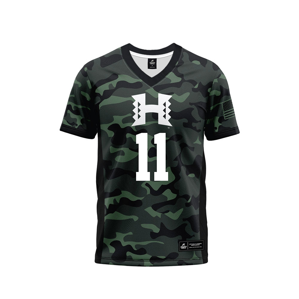 Hawaii - NCAA Football : Jamih Otis - Camo Football Jersey-0