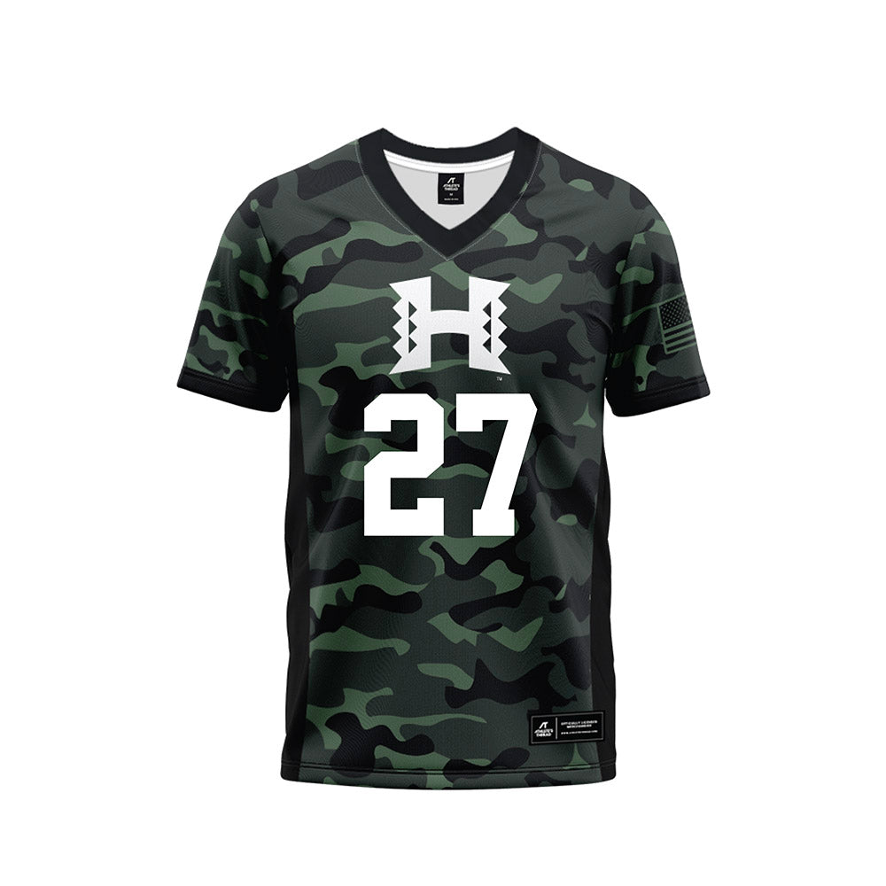 Hawaii - NCAA Football : Makanale'a Meyer - Camo Football Jersey-0