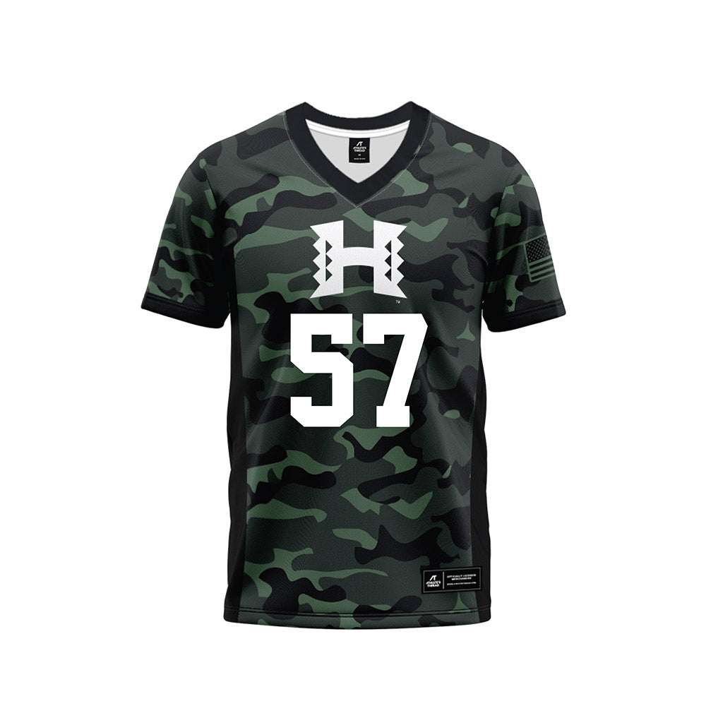 Hawaii - NCAA Football : Ethan Spencer - Camo Football Jersey-0