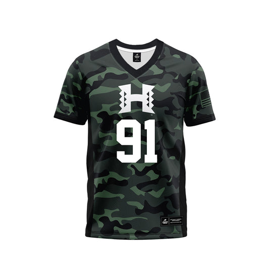 Hawaii - NCAA Football : Joshua sagapolutele - Camo Football Jersey-0