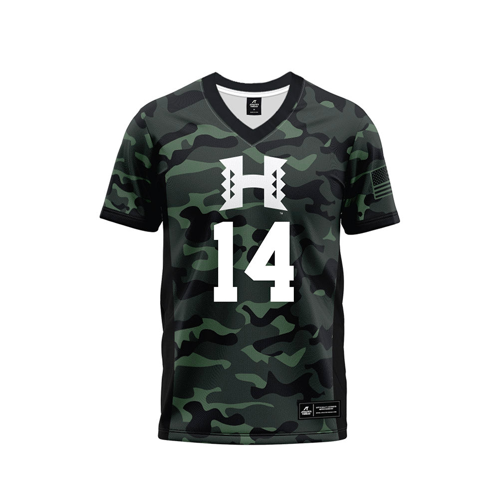 Hawaii - NCAA Football : Maika Eugenio - Camo Football Jersey-0