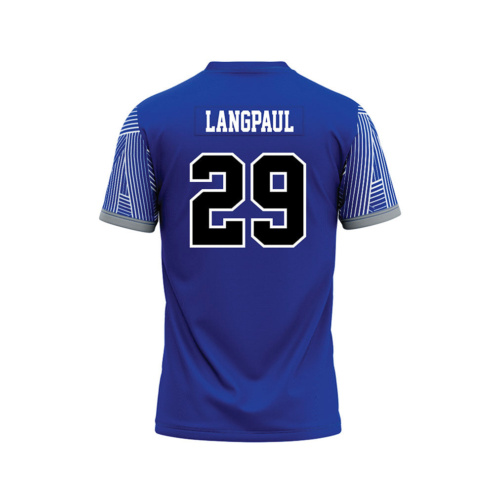 CNU - NCAA Football : Chase Langpaul - Blue Football Jersey-1
