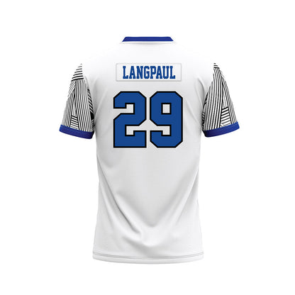 CNU - NCAA Football : Chase Langpaul - White Football Jersey-1