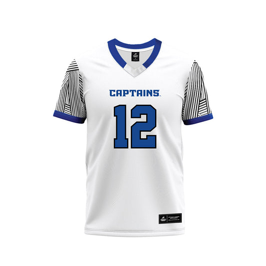 CNU - NCAA Football : Tahir Johnson - White Football Jersey-0