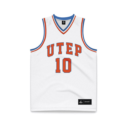 UTEP - Men's Basketball Legends : Tim Hardaway - Legends Vintage White Basketball Jersey-0