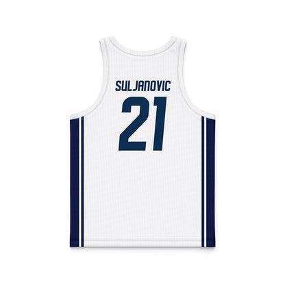 UC Davis - NCAA Men's Basketball : Omer Suljanovic - White Basketball Jersey-1