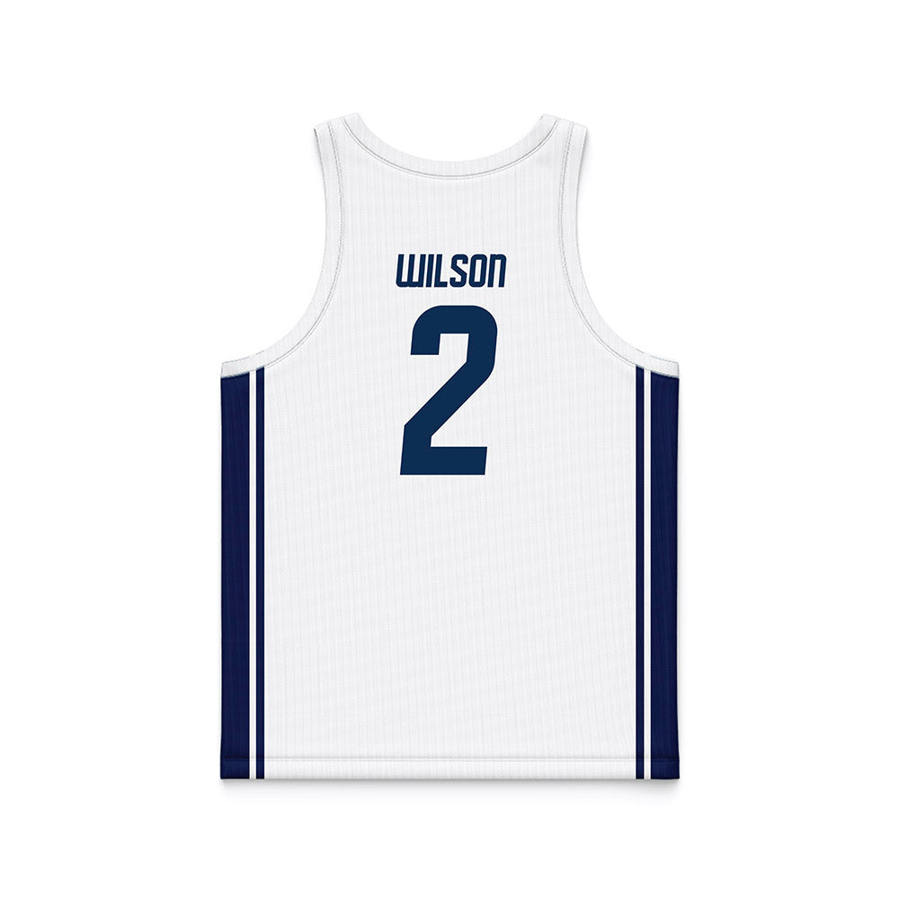 UC Davis - NCAA Men's Basketball : Marcus Wilson - White Basketball Jersey-1