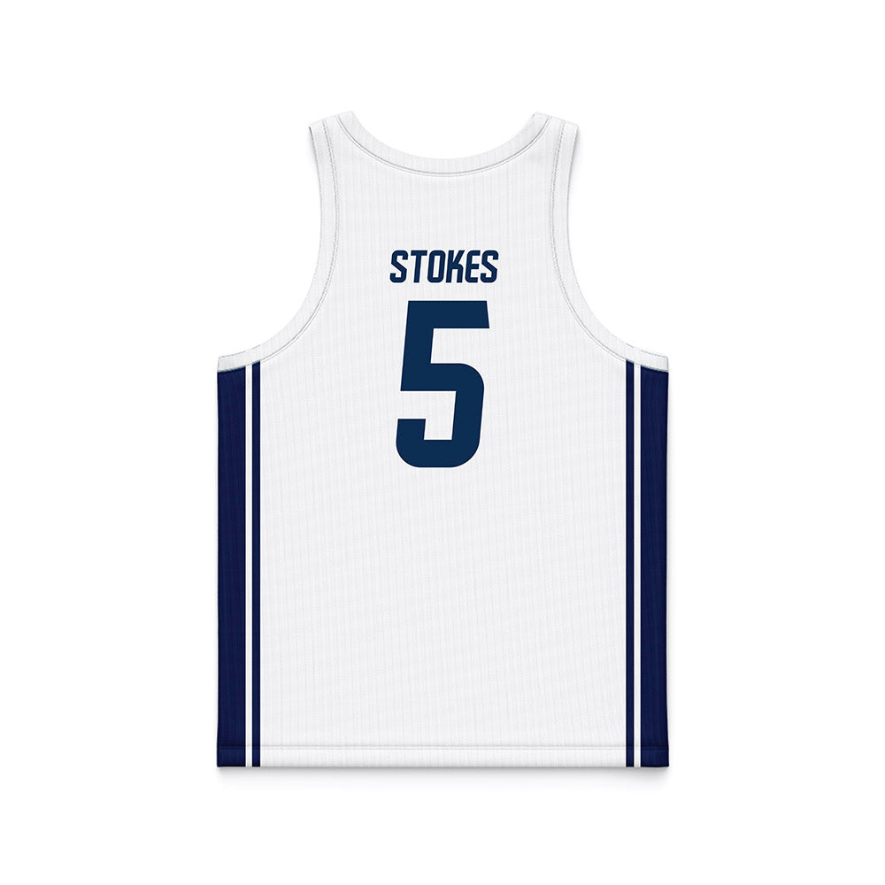 UC Davis - NCAA Men's Basketball : Jalen Stokes - White Basketball Jersey-1
