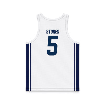 UC Davis - NCAA Men's Basketball : Jalen Stokes - White Basketball Jersey-1