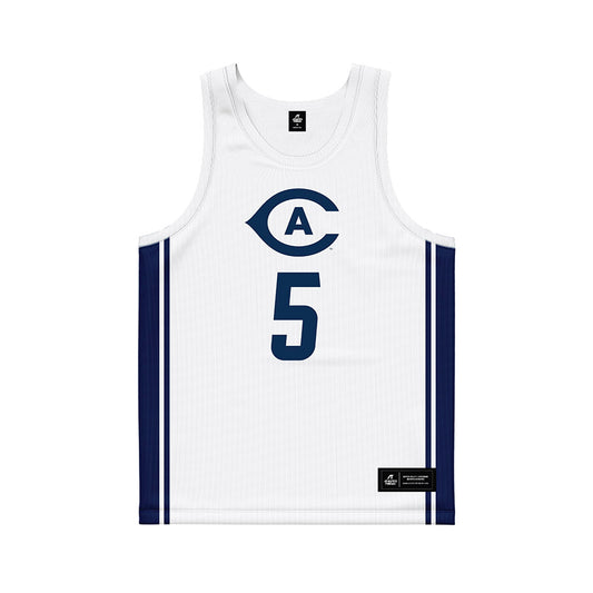 UC Davis - NCAA Men's Basketball : Jalen Stokes - White Basketball Jersey-0