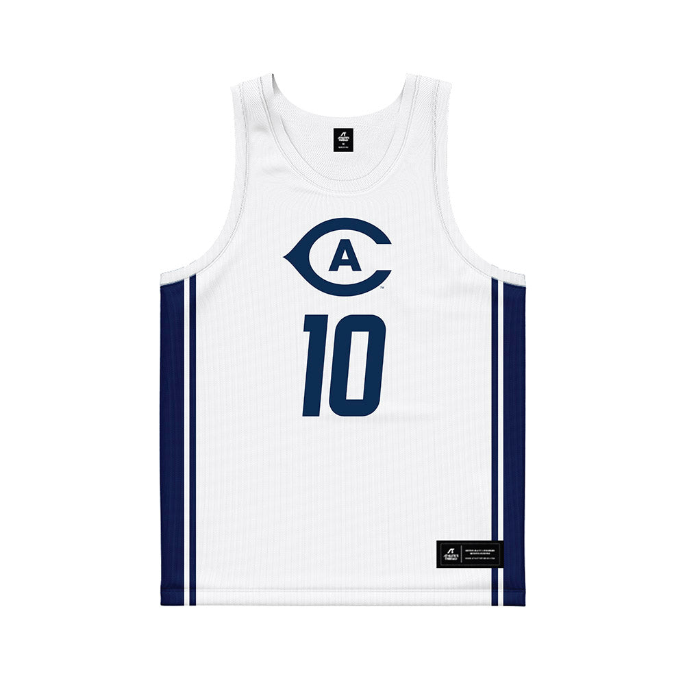 UC Davis - NCAA Men's Basketball : Cj Franklin - White Basketball Jersey-0