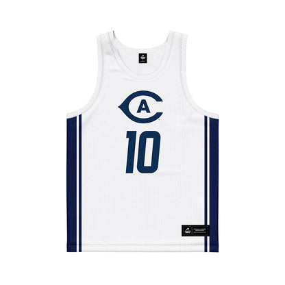 UC Davis - NCAA Men's Basketball : Cj Franklin - White Basketball Jersey-0