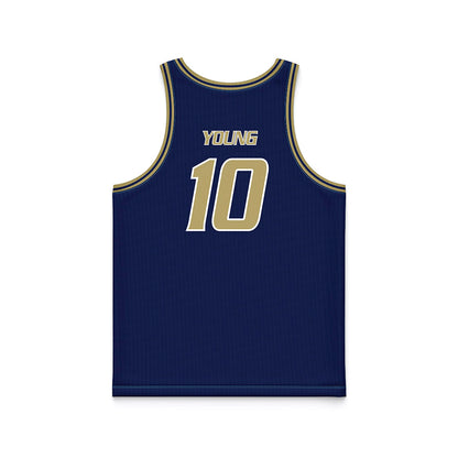 UC Davis - NCAA Women's Basketball : Tegan Young - Blue Basketball Jersey-1
