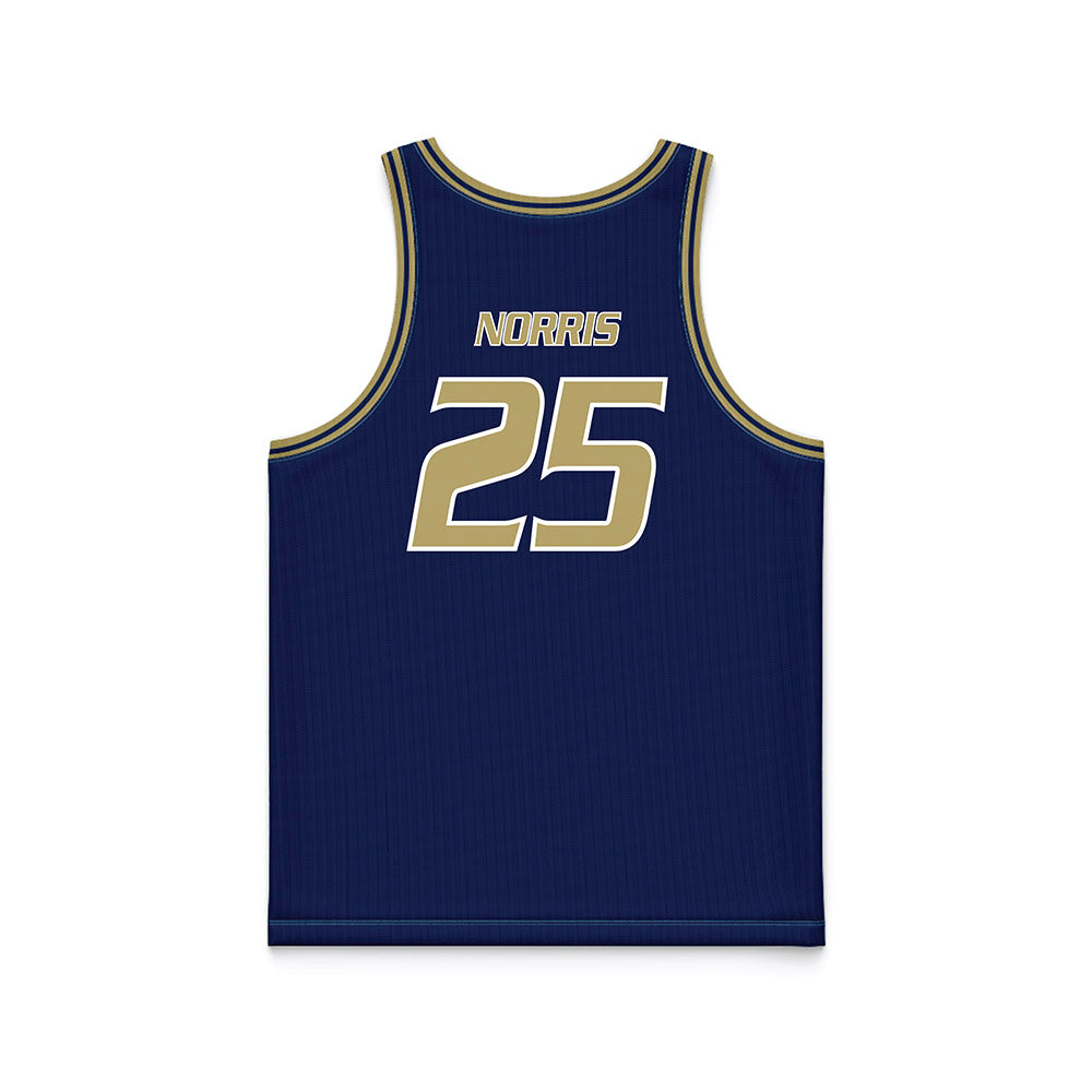 UC Davis - NCAA Women's Basketball : Megan Norris - Blue Basketball Jersey-1