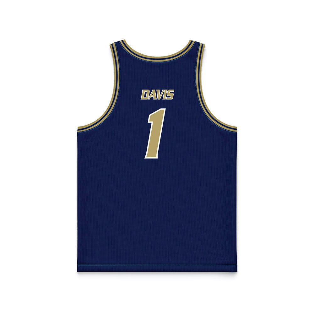 UC Davis - NCAA Women's Basketball : Carrington Davis - Blue Basketball Jersey-1
