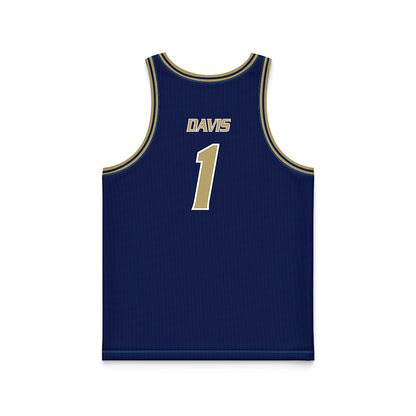 UC Davis - NCAA Women's Basketball : Carrington Davis - Blue Basketball Jersey-1