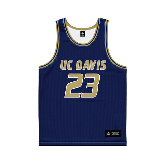 UC Davis - NCAA Women's Basketball : Victoria Baker - Blue Basketball Jersey-0