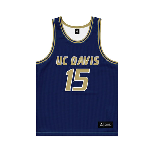 UC Davis - NCAA Women's Basketball : Sophie Lentfer - Blue Basketball Jersey-0