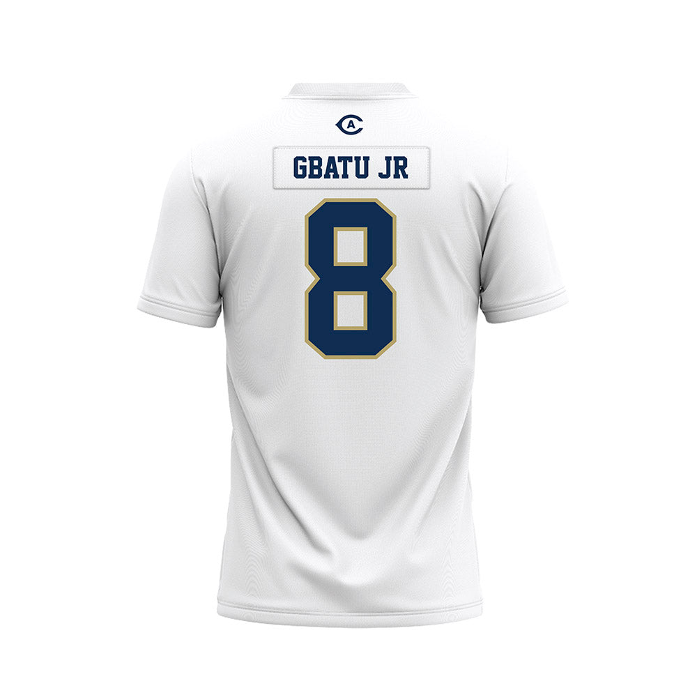 UC Davis - NCAA Football : Samuel Gbatu Jr - White Premium Football Jersey-1