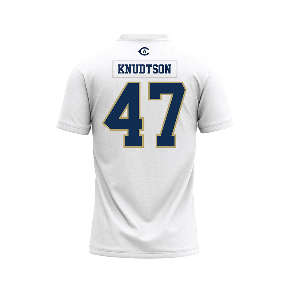 UC Davis - NCAA Football : Jack Knudtson - White Premium Football Jersey-1
