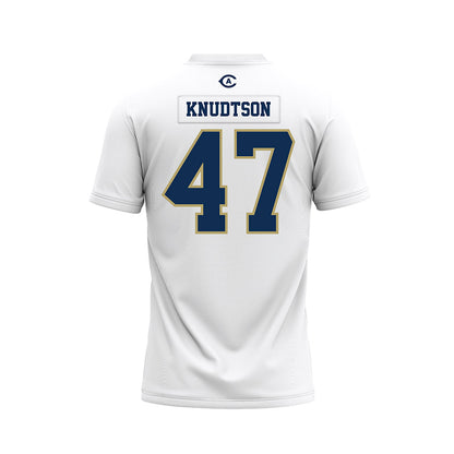 UC Davis - NCAA Football : Jack Knudtson - White Premium Football Jersey-1