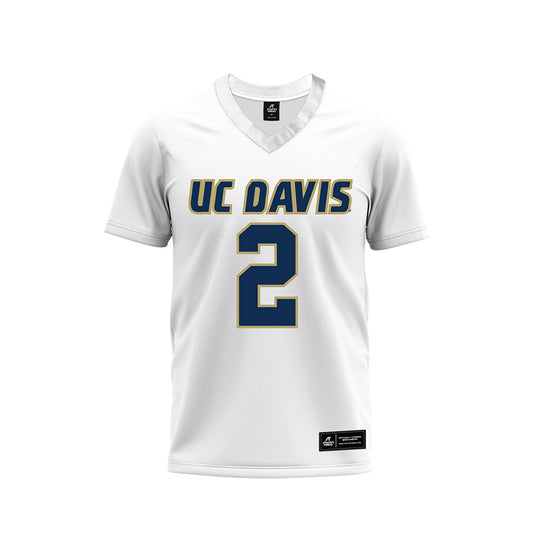 UC Davis - NCAA Football : Chauncey Sylvester - White Premium Football Jersey-0