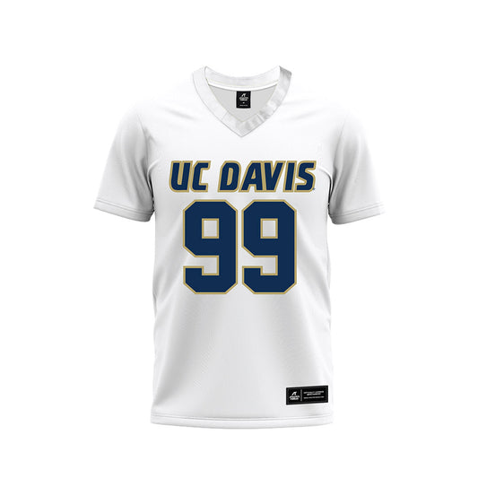 UC Davis - NCAA Football : Tyler Parker - White Premium Football Jersey-0