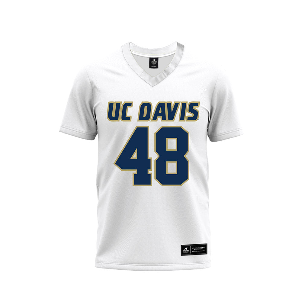 UC Davis - NCAA Football : Joe Adema - White Premium Football Jersey-0