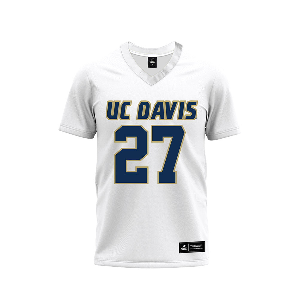 UC Davis - NCAA Football : Koen Parnell - White Premium Football Jersey-0