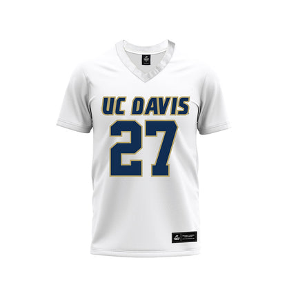 UC Davis - NCAA Football : Koen Parnell - White Premium Football Jersey-0