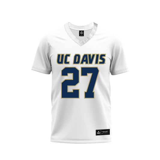 UC Davis - NCAA Football : Koen Parnell - White Premium Football Jersey-0