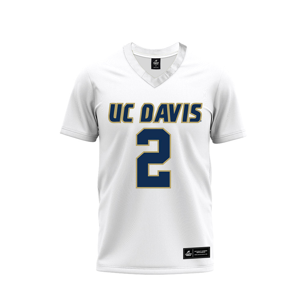 UC Davis - NCAA Football : Macray Madruga - White Premium Football Jersey-0