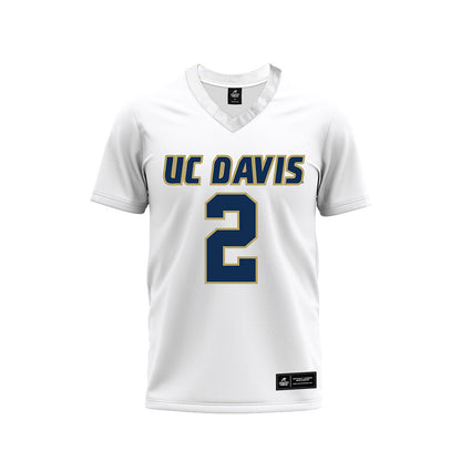 UC Davis - NCAA Football : Macray Madruga - White Premium Football Jersey-0