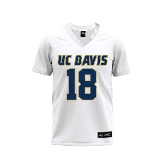 UC Davis - NCAA Football : Koen Parnell - White Premium Football Jersey-0
