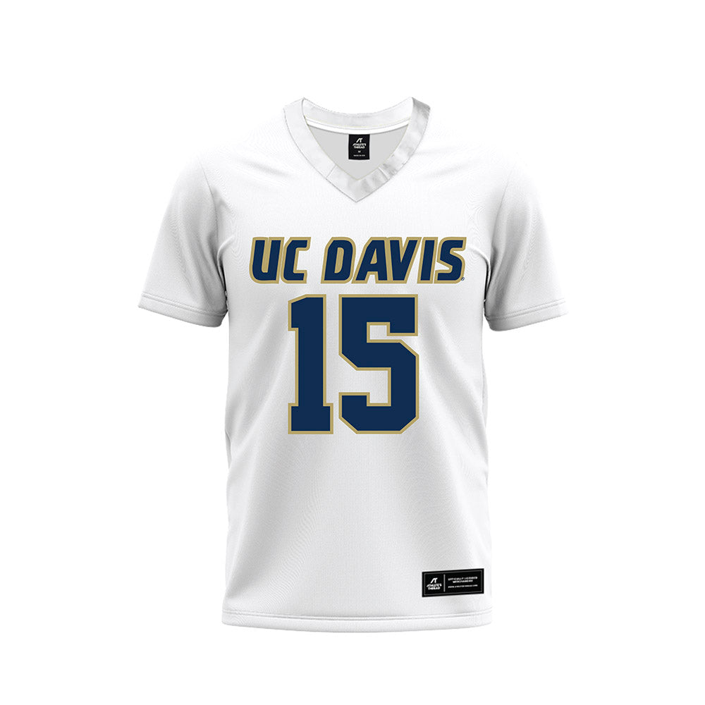 UC Davis - NCAA Football : Jordan Rogers - White Premium Football Jersey-0