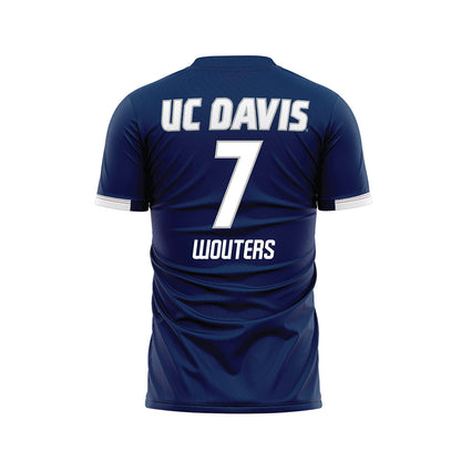 UC Davis - NCAA Men's Soccer : Tristan Wouters - Blue Soccer Jersey-1