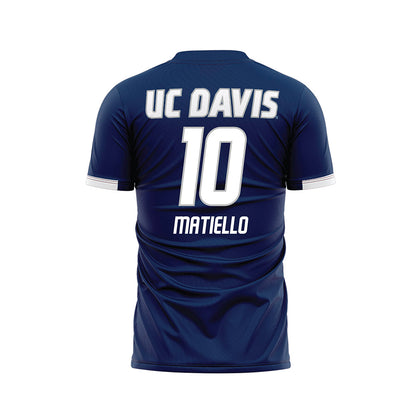 UC Davis - NCAA Men's Soccer : Rafael Matiello - Blue Soccer Jersey-1
