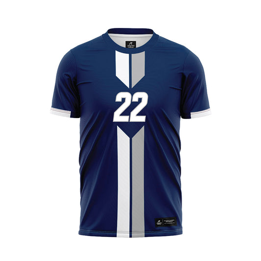 UC Davis - NCAA Men's Soccer : Caelan Kellett - Blue Soccer Jersey-0