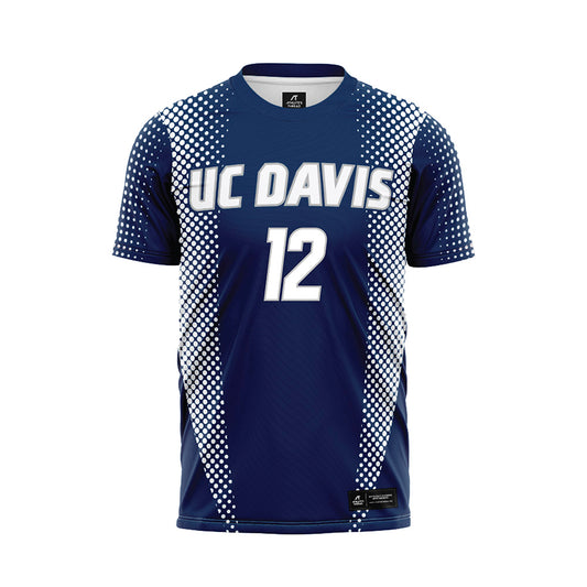 UC Davis - NCAA Women's Soccer : Summer Humphreys - Blue Soccer Jersey-0
