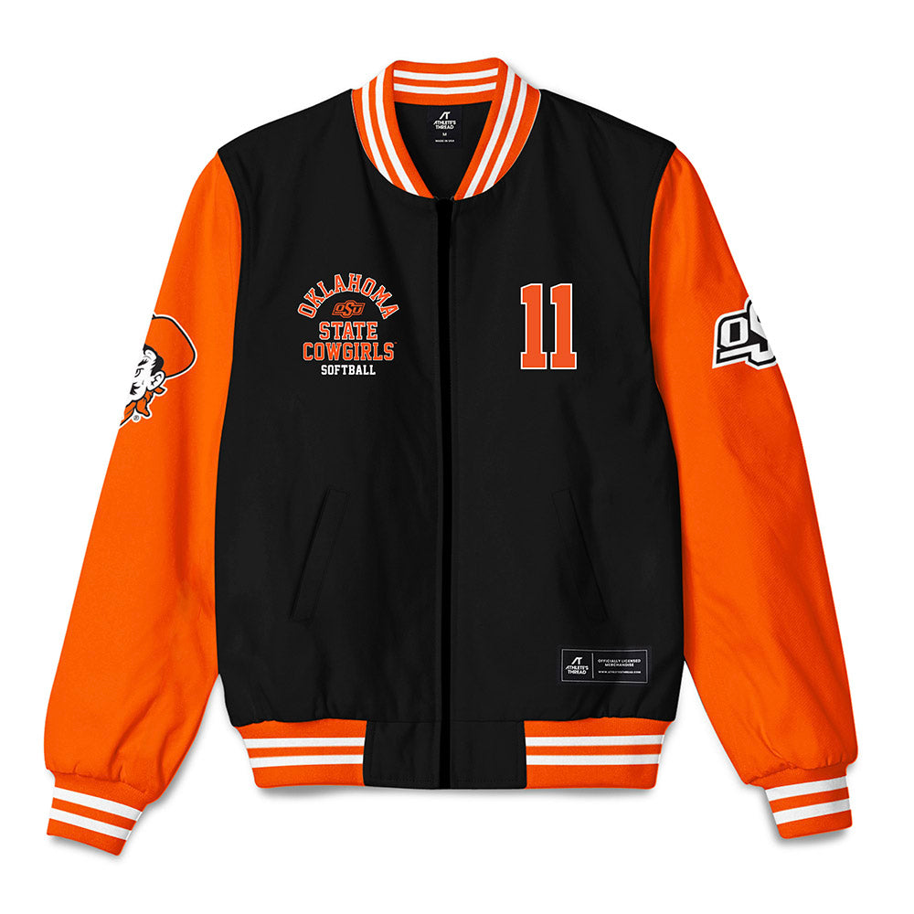 Oklahoma State - NCAA Softball : Preslee Downing - Bomber Jacket-0