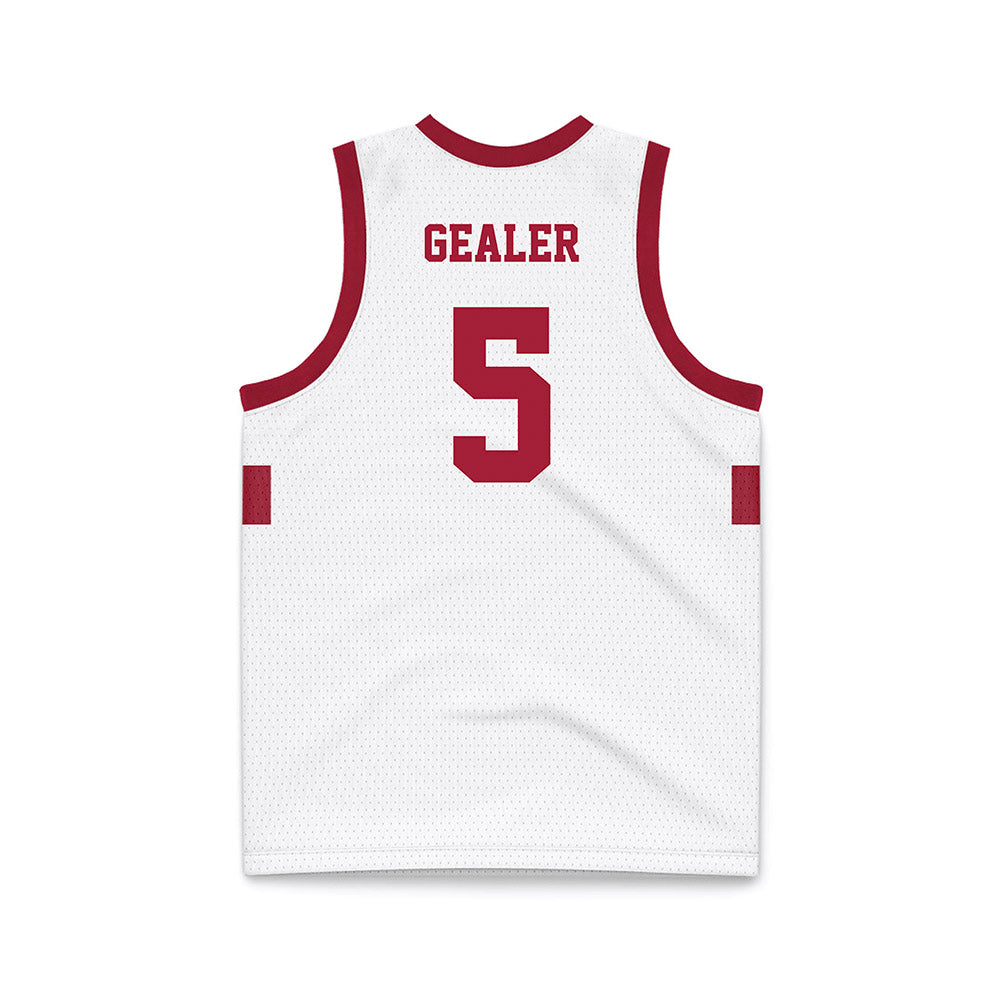 Stanford - NCAA Men's Basketball : Benny Gealer - White Basketball Jersey-1
