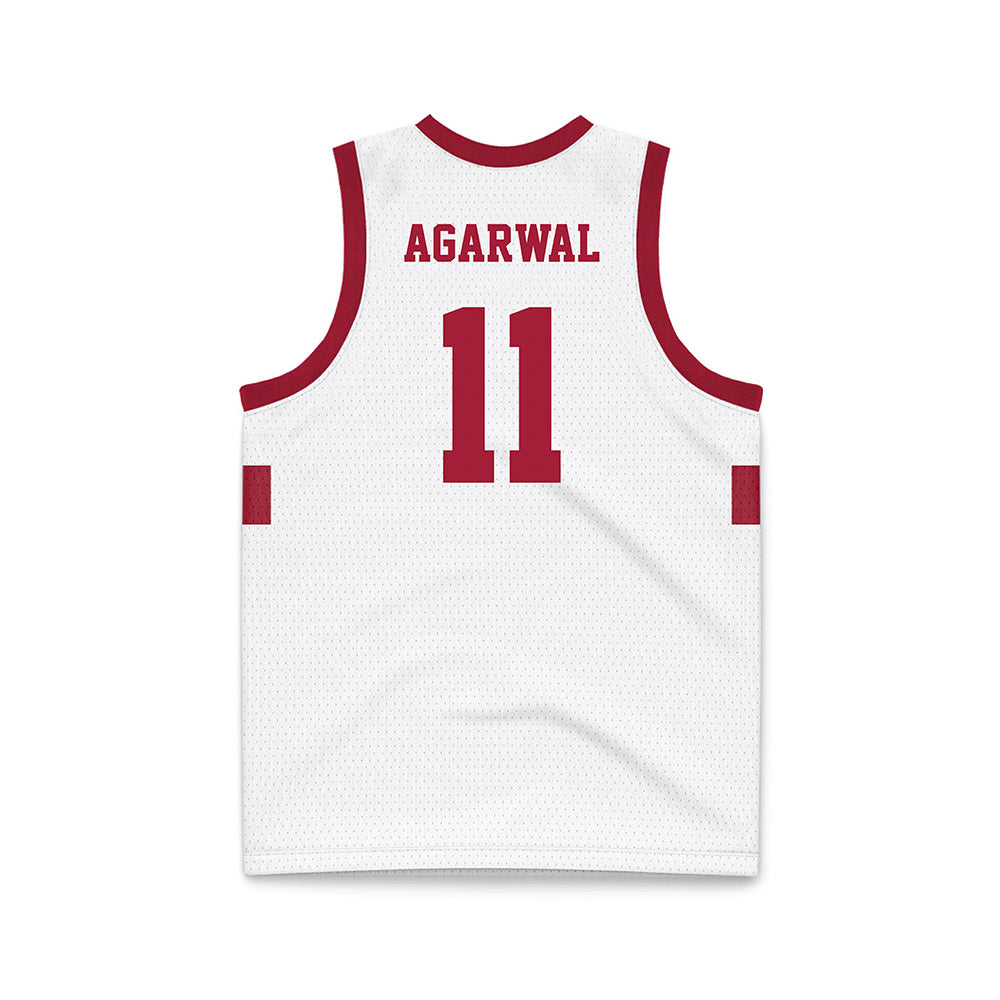 Stanford - NCAA Men's Basketball : Ryan Agarwal - White Basketball Jersey-1