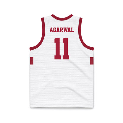 Stanford - NCAA Men's Basketball : Ryan Agarwal - White Basketball Jersey-1