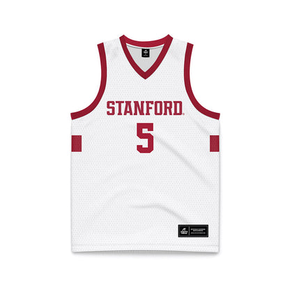 Stanford - NCAA Men's Basketball : Benny Gealer - White Basketball Jersey-0