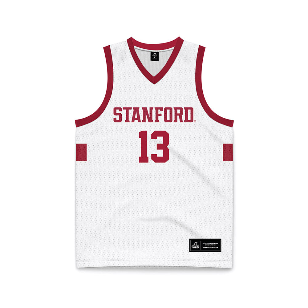 Stanford - NCAA Men's Basketball : Ethan Kitch - White Basketball Jersey-0